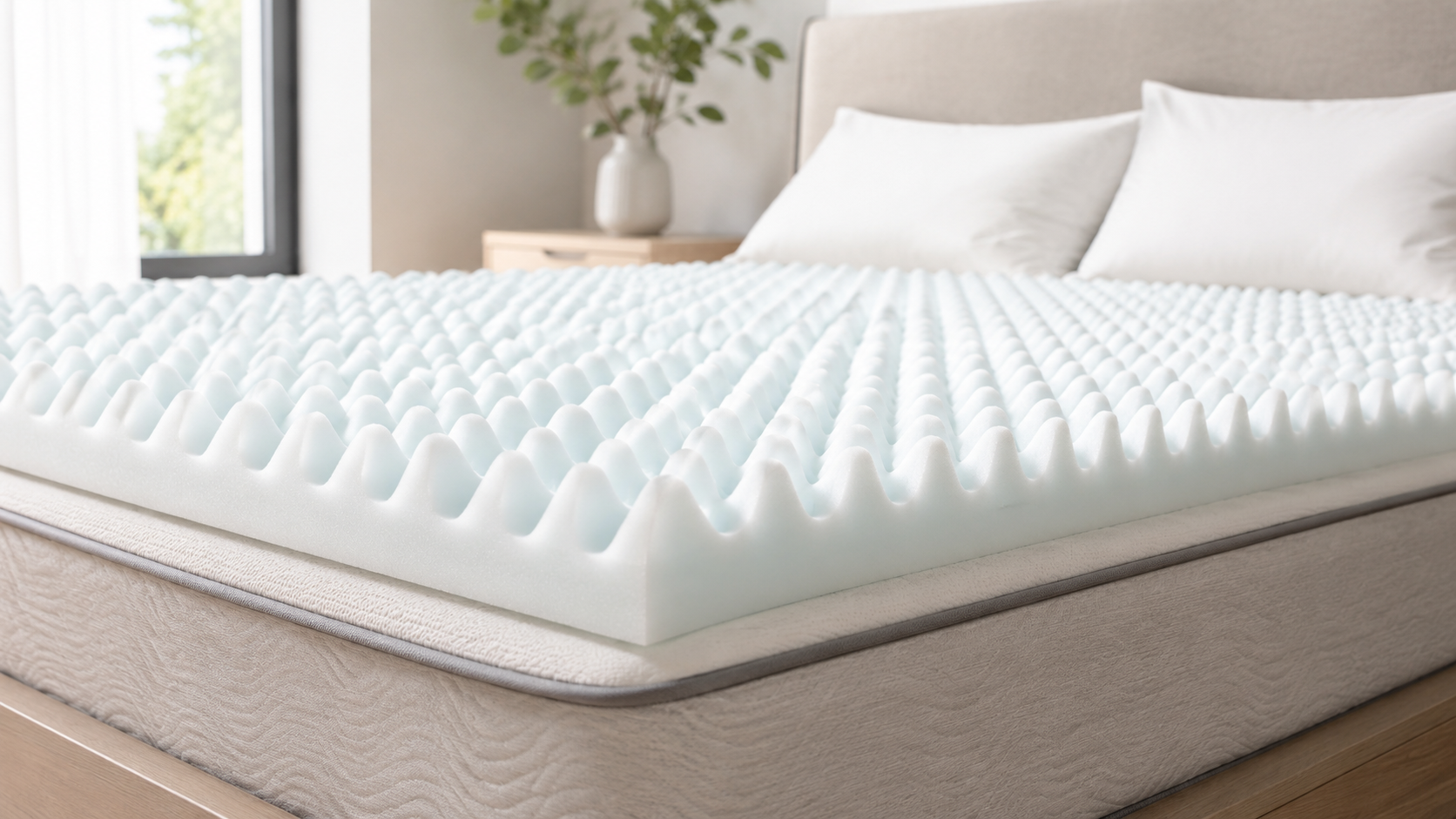 Sur-matelas en mousse coquille d’œuf haute densité