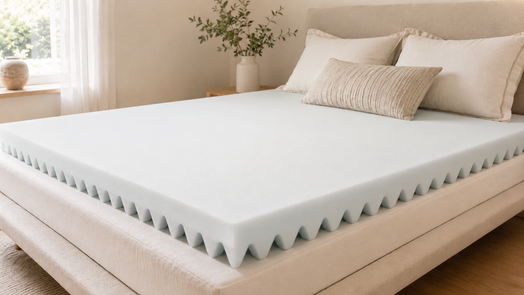 Sur-matelas en mousse coquille d’œuf haute densité